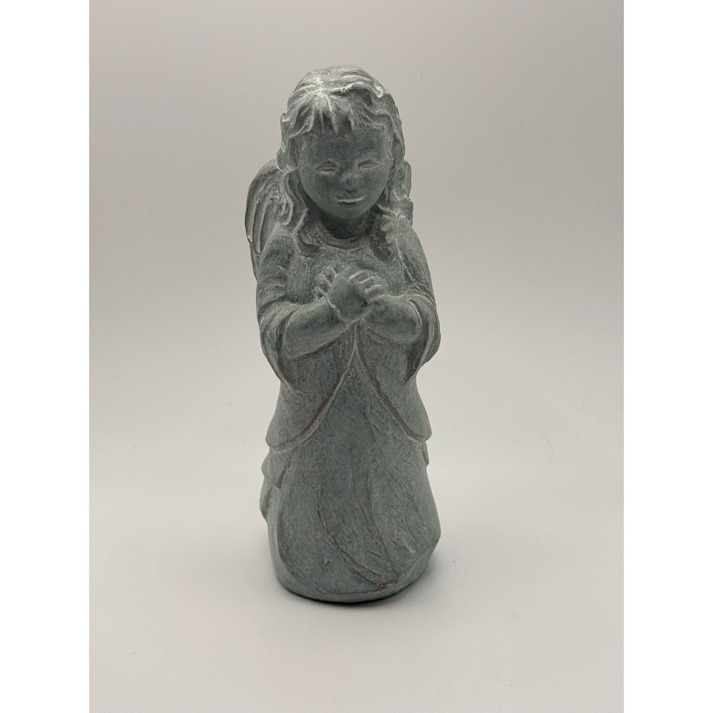 VTG Isabel Bloom Angel Statue Signed 2001 Blue Gray Retired **READ**